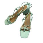 Lulus  Zayne NEW Mint Green Sandals Square Toe Lace Up Block Heel Women's Size 8 Photo 5