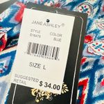 Jane Ashley Bohemian Maxi Skirt Size L Red Blue Boho Hippie Beachy Stretch Aztec Photo 5