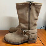 UGG  Australia Silva Fawn Suede Taupe Tan Side Zip Mid-Height Boot Moto Fall 6 Photo 0