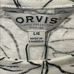 Orvis  Leaf Print Linen Blend Tee Large Photo 4