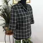 Sevion Women Suit Jacket 8 Buttons Short Sleeve Plaid Office Siren Dark Academia Photo 1