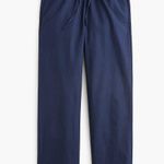 J.Crew NEW Linen Blend Slim Wide Leg Drawstring Pant Pockets Relaxed Navy US 6 Photo 0