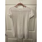 Cut Loose Raw Edge White Jersey Cotton/Linen V Photo 5