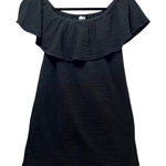 Aerie  Black Dress Off Shoulder Ruffle Lined Casual‎ XXS Gauze Mini Dress Photo 0