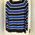 Michael Kors Michael Blue Striped Zipper Detail Thick Knit Long Sleeve Shirt #Gr Photo 5