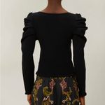 Farm Rio NWT Black Knit Puff Long Sleeve Blouse Sweater Top XS Photo 1