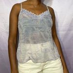 Vtg lace flowery lilac purple cami top floral L Size L Photo 0