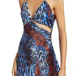 Jonathan Simkhai Standard Eliza leopard print cutout satin midi slip dress large Photo 5