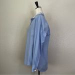 ZARA  Basic Blue Pearl Crochet Detailing Button Down Women's Shirt, Sz Medium Photo 4