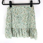 Lulus Flourishing Dreams Wrap Mini Skirt Floral Ruffle Tie Mint Green XS Photo 2