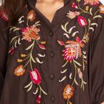 Johnny Was đź’• WORKSHOPđź’• Rosalva Oversized Weekend Tunic Chocolate Embroidered XL Photo 4