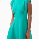 Kate Spade  Women's Fiorella Fit & Flare Dress Green Ponte Cap Sleeve Photo 0