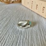 Aqua Oval Silver Ring Vintage “Briseis” Glass Blue Statement Maximal Beachy Coastal Jewelry Photo 7