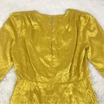 WAYF Yellow Gold Snake Print Long Sleeve Mini Dress Ruched Low Cut Large New Photo 7