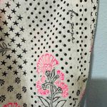 Free People  Boho Floral Stars Polka Dot Sling Bag Cream Pink Black 19x23 in Photo 2