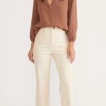 Marine layer  Cream Flare Wide Leg Jeans Photo 2