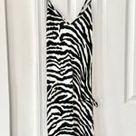 Iceberg Black White Zebra Animal Print Slinky Drop Waist Mini Dress Medium 44 Photo 2