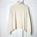 Chloé Pointelle Wool Alpaca Silk Turtleneck Sweater Iconic Milk Cream Size Small Photo 6