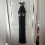 Blondie Nites  Womens Dress Size 9 Navy Open Back Prom Photo 2
