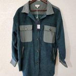 NWT 143 Story Hunter Contrast Corduroy Oversized Jacket Shacket Size Sma… Green Photo 0