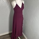 Lulus Deep Wine Maxi Dress – Open Back Elegance . Photo 4