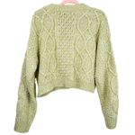 Lulus Cropped Sweater Cable Knit Lime Green SW9029L Photo 3