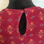 Xhilaration Burgundy Printed Peasant Tunic Top Cold Shoulder M Photo 6