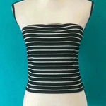 American Eagle  soft and sexy black and white striped strapless crop top Photo 0