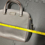 Kate Spade  KAY STREET OSTRICH EMBOSSED SMALL FELIX‎ GREY LEATHER SATCHEL Photo 9
