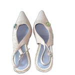 Highlights pale pink pointy toe slingback sandals with button detail size 7W Photo 3