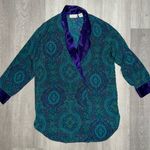 Victoria's Secret  Pajama Top Paisley Lingerie Pajama Shirt 90s Pajamas Top Photo 5