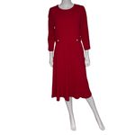London Times Women's Crewneck 3/4-Sleeve Fit & Flare Dress Savvy Red Sz 12 Photo 1