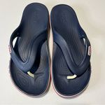 Crocs Bayaband Flip Flops Red and White Accents Unisex Women’s 9 Men’s 7 Photo 2