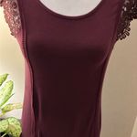 Moral Fiber burgundy Fitted Embellished Blouse Size M Photo 1