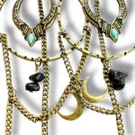 Free People Dancing In The Street Hoops Gold NWT Bohemian Witchy Moon Stars Photo 4