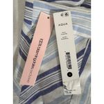 AQUA ‎ Striped Crop Top Blue White Button Front Sleeveless Tank Small Photo 7