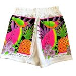 Vintage 90s Sun Lover Neon Fruit Salad Shorts Tropical Colorful Athletic size M Multiple Size M Photo 0