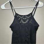 La Blanca  Power Couple Black Crochet Knit One Piece Bikini Women’s Size Small 4 Photo 7