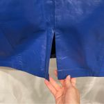 Vintage 80’s royal blue leather mini skirt moto fairy whimsigoth curvy gals Size 1X Photo 4