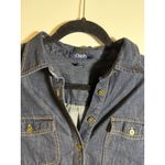 CHAPS  Denim Tunic Dress Women's Long Sleeve Western Shirt Dress‎ Large Boho Photo 2