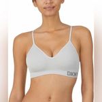 DKNY Light Baby Blue Seamless Wireless V-Neck Spaghetti Strap Bralette Large Photo 0
