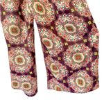 Band of Gypsies BOG Collective Purple Floral Crochet Wide Leg Smocked Pockets Bohemian Large Photo 4