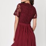 Lulu’s Wine Lace and Chiffon Mini Dress Size XS Photo 7