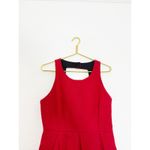 Anthropologie NWT Moulinette Soeurs Red Brocade Dress Size 8 Jacquard Fit Flare Photo 4