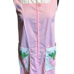 Vintage Pink Apron Dress With Strawberry Pockets & Zipper Closure sm Pink Size undefined Photo 0