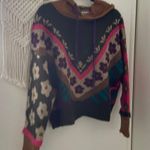 Natural Life Floral Dreamer Jacquard Hoodie Sweater 100% Acrylic Sz S/M Photo 1