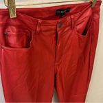 Guess faux leather vegan casual chino pant, red, sz 8, stretchy, NWOT Photo 5