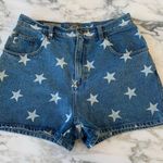 EXPRESS Vintage  High Waisted Star Jean Shorts Photo 0