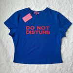 Edikted  Blue Graphic Tee with Red Text Photo 0