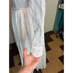 Wedding dress 1950s sheer lace sleeves white button back Photo 4